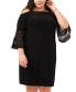 Фото #3 товара Plus Size Sequined Cold-Shoulder Shift Dress