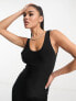 Фото #7 товара Fashionkilla sculpted scoop neck maxi dress in black