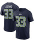 Фото #1 товара Men's Jamal Adams Navy Seattle Seahawks Name and Number T-shirt