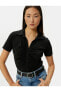 4sak60002ek 999 Siyah Kadın Elastan Jersey Uzun Kollu Gömlek