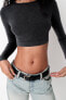 Seamless ribbed faded crop top