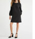 Free Assembly ¾ Bell-Sleeve Mini Shift Dress Women's Small Black 100% Polyester