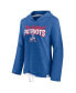 Фото #4 товара Women's Heather Royal New England Patriots First Team Cropped Lightweight Hooded Top