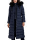 Womens Maxi Shine Bibbed Faux-Fur-Trimmed Hooded Puffer Coat