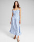 Women's Cotton Corset Ruffled Sleeveless Midi Dress, Created for Macy's