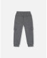 ფოტო #3 პროდუქტის Toddler Boys Fleece Sweatpants With Cargo Pockets Dark Gray - Toddler|Child