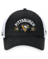 ფოტო #4 პროდუქტის Men's Black/White Pittsburgh Penguins Free Kick Trucker Adjustable Hat