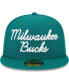 Фото #3 товара Men's Augusta Green Milwaukee Bucks Script 59Fifty Fitted Hat