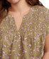 Фото #4 товара Women's Printed Smocked Short-Sleeve Top