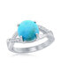 ფოტო #1 პროდუქტის Stering Silver Turquoise & White Topaz Open Shank Ring