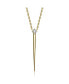 Фото #1 товара Sterling Silver 14k Gold Plated 0.10ct Lab Created Moissanite Gothic Spike Pendant Layering Necklace