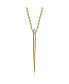 Sterling Silver 14k Gold Plated 0.10ct Lab Created Moissanite Gothic Spike Pendant Layering Necklace