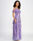 ფოტო #3 პროდუქტის Juniors' Sequin Embellished Tiered Asymmetric Gown