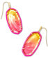 14k Gold-Plated Color-Framed Stone Drop Earrings