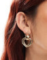 Фото #1 товара Accessorize heart doorknocker earrings in gold