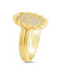 ფოტო #3 პროდუქტის Silver-Tone or Gold-Tone Cubic Zirconia Detailed Statement Galette Ring