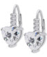 ფოტო #1 პროდუქტის Lab Grown White Sapphire Heart Leverback Drop Earrings (4-3/4 ct. t.w.) in Sterling Silver