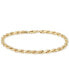 ფოტო #1 პროდუქტის Diamond Cut Rope Chain Bracelet (4mm) in 14k Gold, Made in Italy