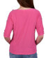 ფოტო #2 პროდუქტის Petite Grommet-Trim Split-Sleeve Top