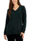 Фото #1 товара Women's V-Neck Chenille Sweater, Created for Macy's