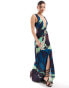 ASOS DESIGN twist front maxi dress in abstract print