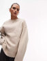 Topshop premium seam detail sweat in oat marl - CREAM Haferbeige meliert, M - EU 40-42 - фото #1