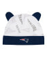 Фото #2 товара Infant Boys and Girls Navy, White New England Patriots Baby Bear Cuffed Knit Hat Set