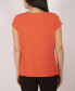 ფოტო #3 პროდუქტის Plus Size Short Sleeve Jewel Neck Top with Grommets