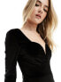 Фото #5 товара Pimkie velvet plunge mini dress in black