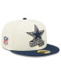 ფოტო #2 პროდუქტის Men's Cream, Navy Dallas Cowboys 2022 Sideline 59FIFTY Fitted Hat