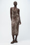 Фото #2 товара Платье с драпировкой и леопардовым принтом ZARA