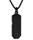 ფოტო #2 პროდუქტის Black & Rose Gold-Tone IP Stainless Steel Diamond-Accent Cross 26" Pendant Necklace