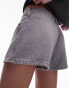 Topshop denim knicker short in grey wash