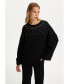 Фото #1 товара Women's Crystal Stone Detailed Knit Sweater