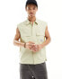 Фото #1 товара Calvin Klein Jeans sleeveless poplin shirt in green