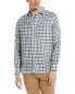 Фото #1 товара Raffi Two Color Plaid Printed Linen Shirt Men's Blue M