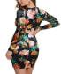 Фото #2 товара Women's Tess Velvet Floral-Print Bodycon Dress