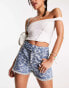 Apee by A Bathing Ape printed denim shorts in blue