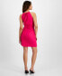 Фото #5 товара Women's High-Neck Linen Blend Sleeveless Mini Dress, Created for Macy's
