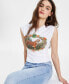 ფოტო #3 პროდუქტის Women's Sleeveless Tiger-Graphic Corset T-Shirt