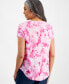ფოტო #2 პროდუქტის Petite Hamptons Dye Perfect V-Neck T-Shirt, Created for Macy's
