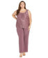 Фото #1 товара 3-Pc. Plus Size Sequined Lace Pantsuit & Shell