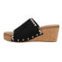Фото #3 товара Corkys Stitch N Slide Studded Embroidered Wedge Womens Black Casual Sandals 41-