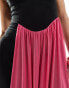 Фото #3 товара ASOS DESIGN sleeveless drape detail maxi dress in black with contrast pink