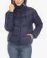 Фото #6 товара Women's Full Front Zip Hooded Bomber Puffer Jacket