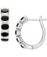 ფოტო #1 პროდუქტის Onyx Small Oval Hoop Earrings in Sterling Silver