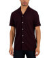 ფოტო #1 პროდუქტის Men's Slub Pique Textured Short-Sleeve Camp Collar Shirt, Created for Macy's