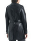 ფოტო #4 პროდუქტის Women's Faux-Leather Belted Trench Coat