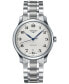 ფოტო #1 პროდუქტის Men's Swiss Automatic Master Stainless Steel Bracelet Watch 39mm L26284786