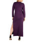 ფოტო #3 პროდუქტის Women's Plus Size Side Slit Fitted Maxi Dress